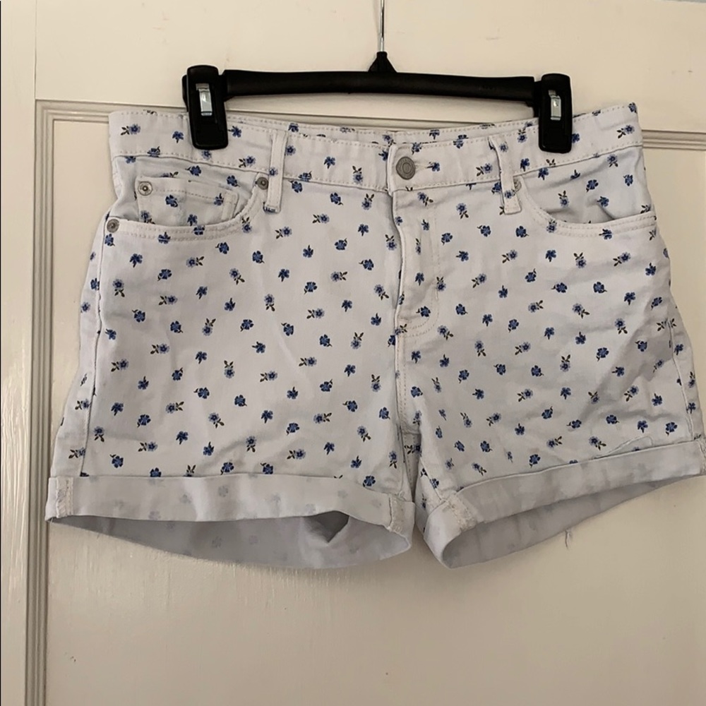 Gap Floral print denim shorts.